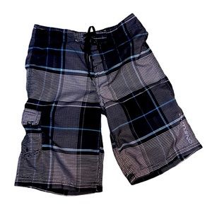 O’Neill plaid board shorts